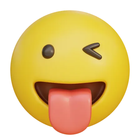 Stick Tongue Out Expression Emoji  3D Icon