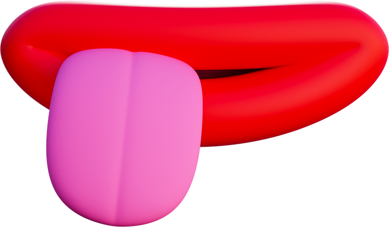 혀를 내밀고  3D Icon