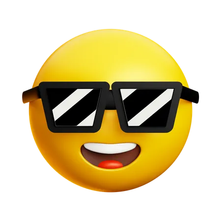 Smile emoji face with sunglasses free 3D model animated
