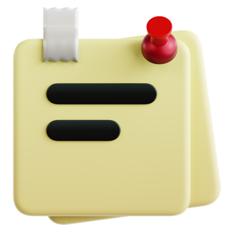 Sticky Note  3D Icon