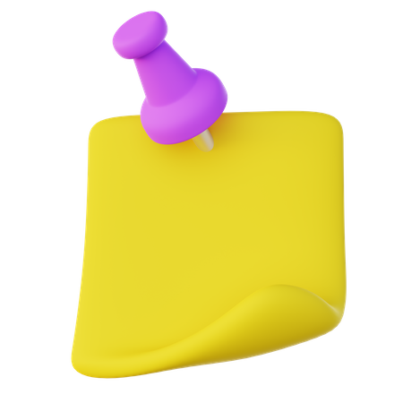 Sticky Note  3D Icon