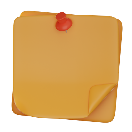 Sticky Note  3D Icon