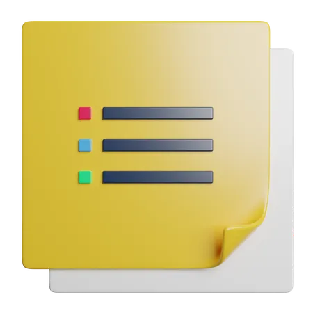 Sticky Note  3D Icon