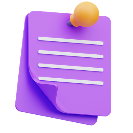 Sticky Note  3D Icon