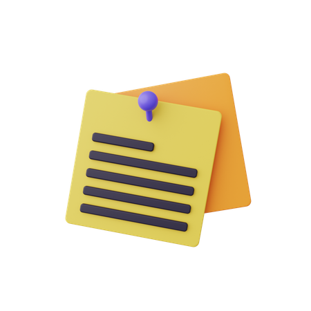 Sticky Note  3D Icon