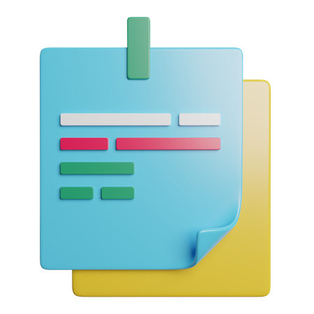 Sticky Note  3D Icon