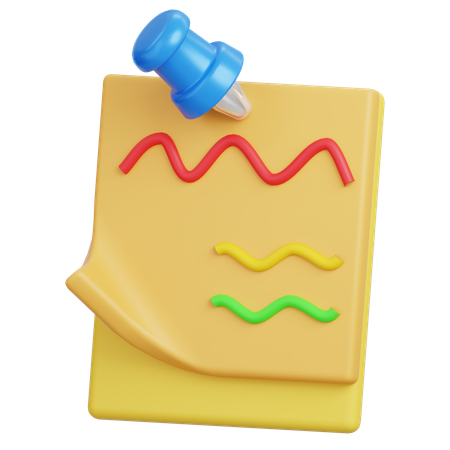 Sticky Note  3D Icon