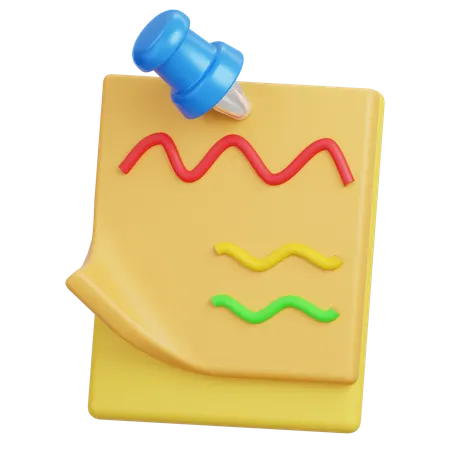 Sticky Note  3D Icon