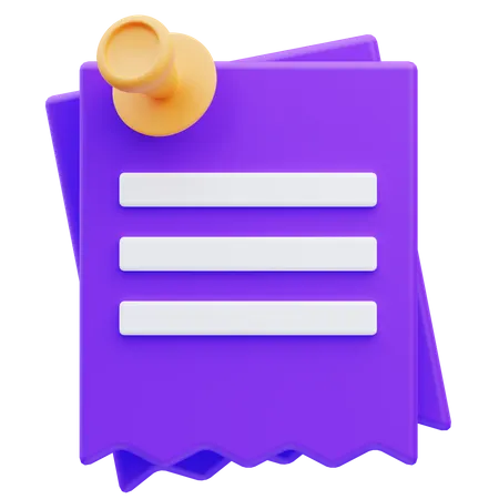 Sticky Note  3D Icon