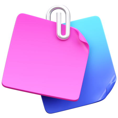 Sticky Note  3D Icon