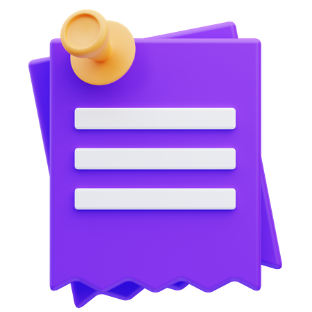 Sticky Note  3D Icon