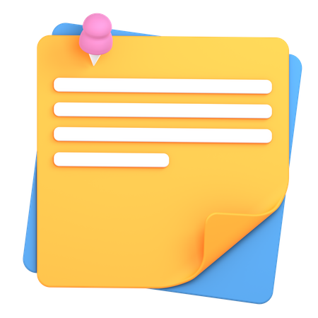 Sticky Notes  3D Icon