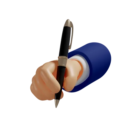 Stift in der Hand  3D Illustration