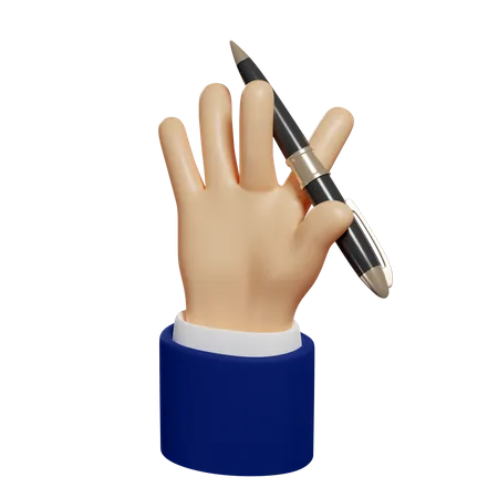 Stift in der Hand  3D Illustration