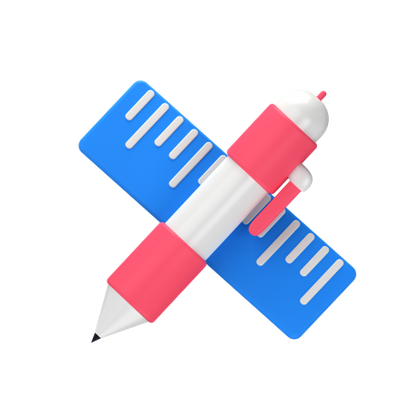 Stift und Lineal  3D Icon