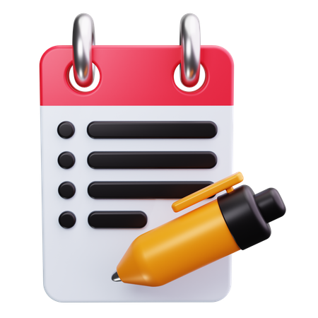 Stift und Notizblock  3D Icon