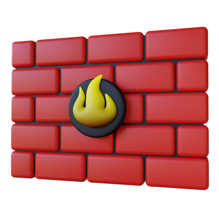 Stilisierter Firewall-Schutz  3D Illustration