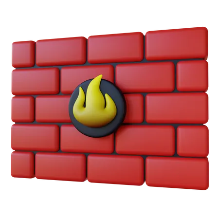 Stilisierter Firewall-Schutz  3D Illustration