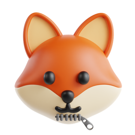 Stiller Fuchs-Emoji  3D Icon