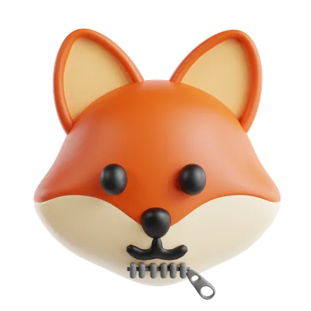 Stiller Fuchs-Emoji  3D Icon