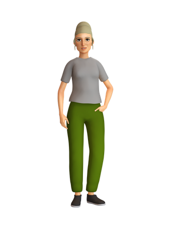 Stilvolle Frau  3D Illustration