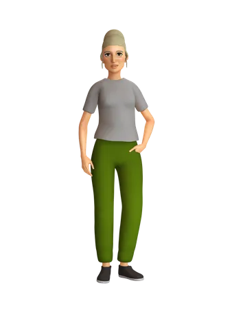 Stilvolle Frau  3D Illustration