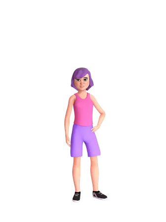 Stilvolle Frau  3D Illustration