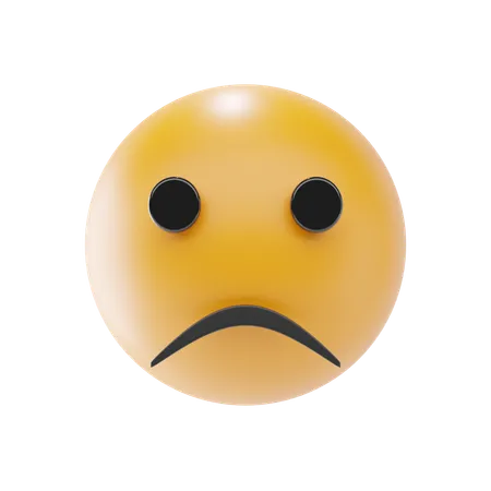 Stirnrunzelndes Gesicht Emoji  3D Icon