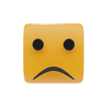 Stirnrunzelndes Gesicht Emoji  3D Icon