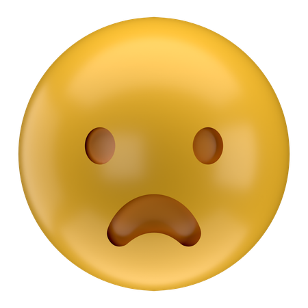 Stirnrunzelndes Gesicht Emoji  3D Icon