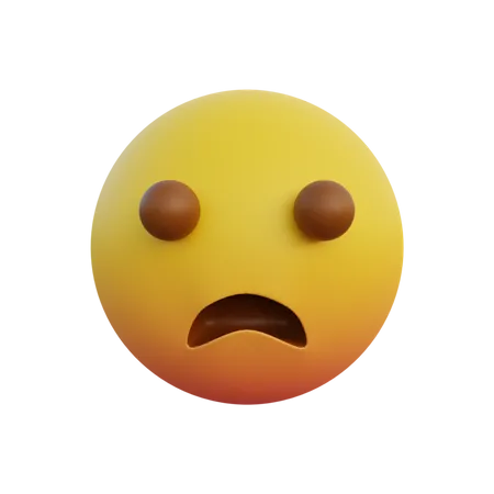 Stirnrunzelndes Gesicht mit offenem Mund  3D Emoji