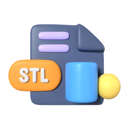 This Is STL File Extension 3 D Render Illustration Icon It Comes As A High Resolution PNG File Isolated On A Transparent Background The Available 3 D Model File Formats Include BLEND OBJ FBX And GLTF 3D Icon