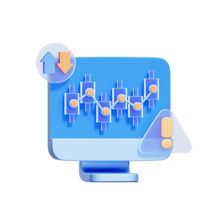 Stock Alert Monitor  3D Icon