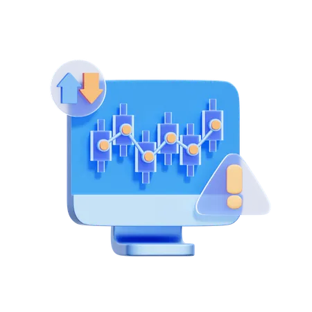 Stock Alert Monitor  3D Icon