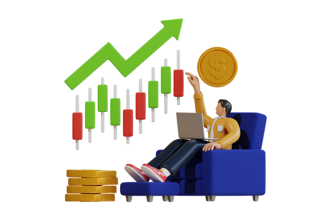 Stock Analysis  3D Illustration