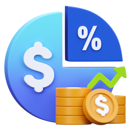 Stock And Dividens  3D Icon