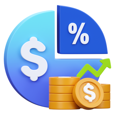 Stock And Dividens  3D Icon