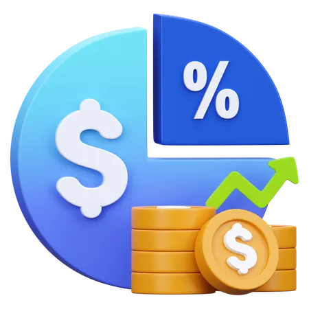Stock And Dividens  3D Icon