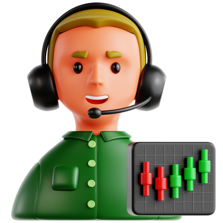 Stock Broker  3D Icon