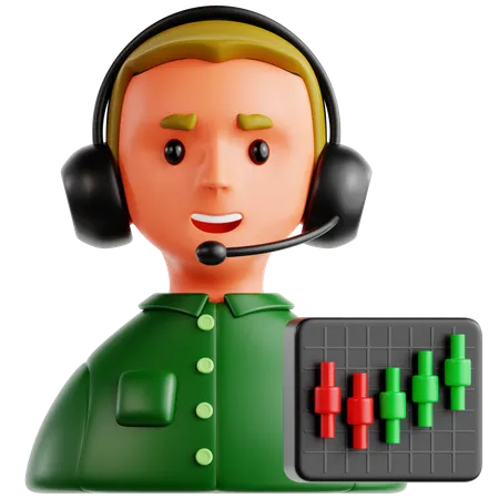 Stock Broker  3D Icon