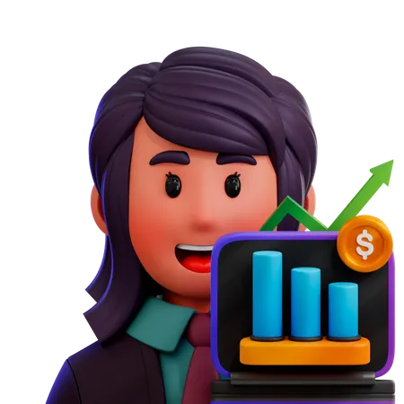 Stock Broker 3D Icon