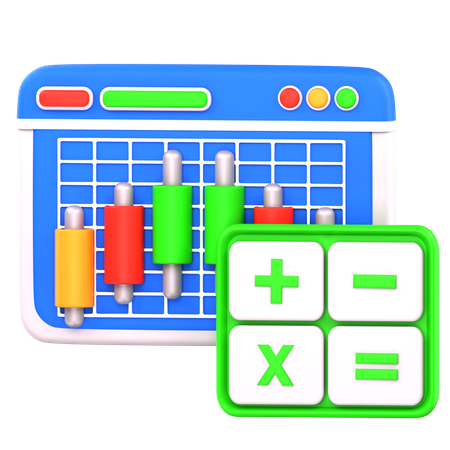 Stock Calculation  3D Icon