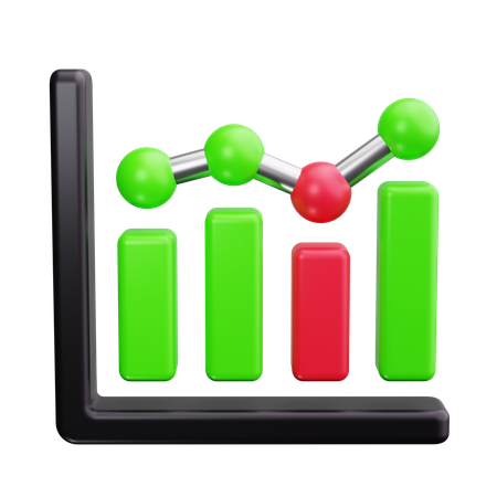 Stock Chart analysis  3D Icon