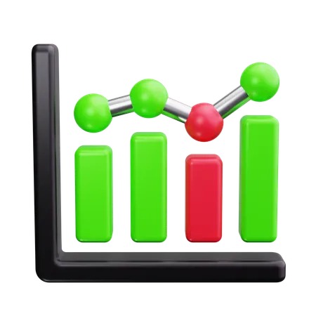 Stock Chart analysis  3D Icon