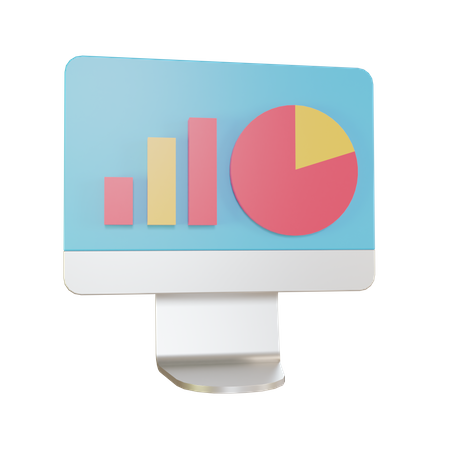 Stock chart analysis  3D Icon