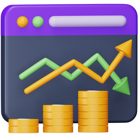 Stock Data Analysis 3D Icon