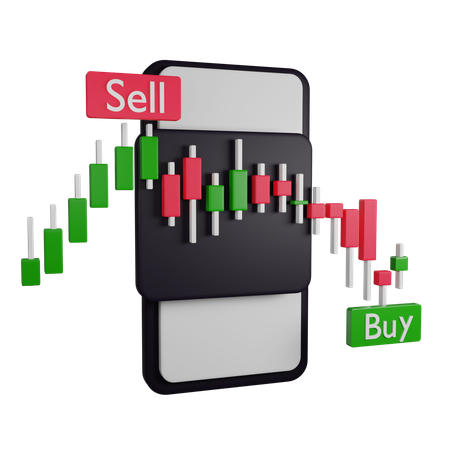 Stock exchange buy and sell  3D Illustration