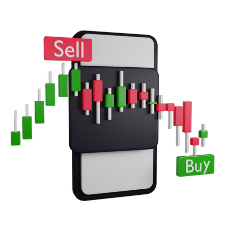 Stock exchange buy and sell  3D Illustration