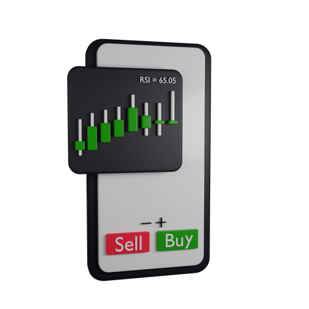Stock exchange Green candle  3D Illustration