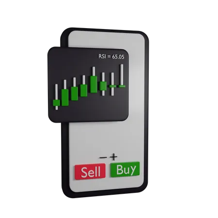 Stock exchange Green candle  3D Illustration